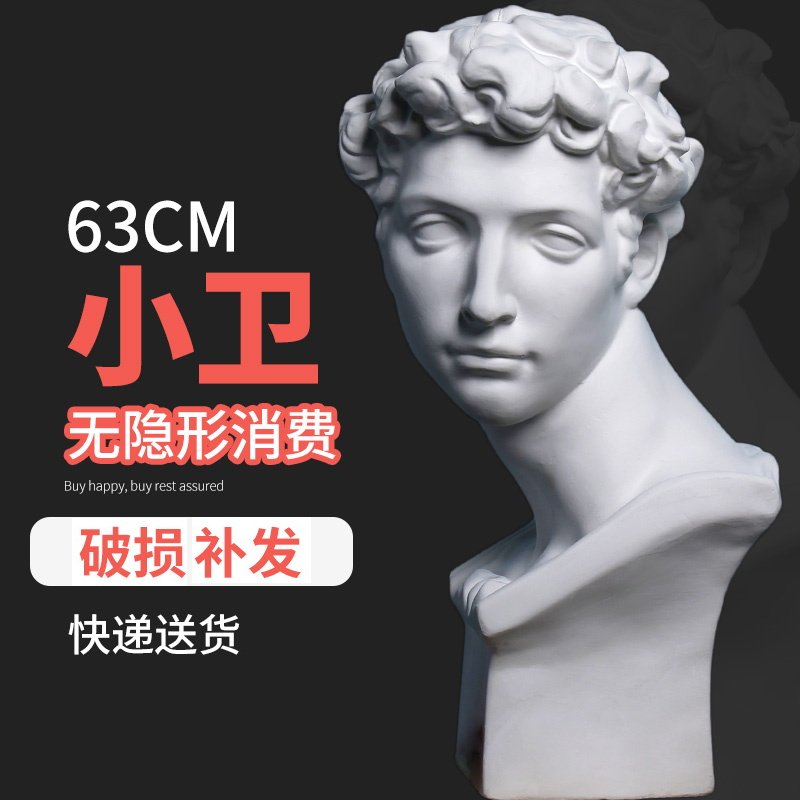 小卫石膏像石膏头像梅i第奇H63CM美术石膏教具素描大号人物模型人