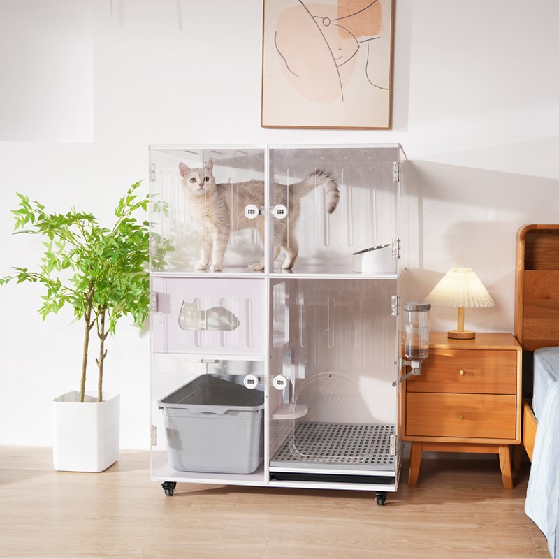 全景透明亚克力非木质防水防霉不占地可排风猫别墅猫厕所猫窝