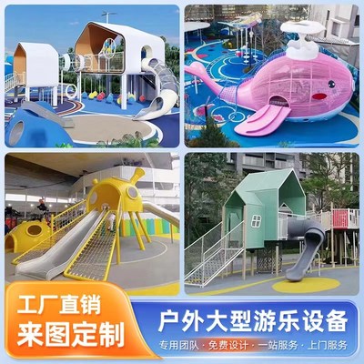 非标不锈钢滑梯儿童户外游乐场设备幼儿园小区景区无动力设施定制