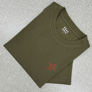 战友聚会纪念定制老兵T恤衫军旅文化衫刺绣logo定制回望军旅彩标