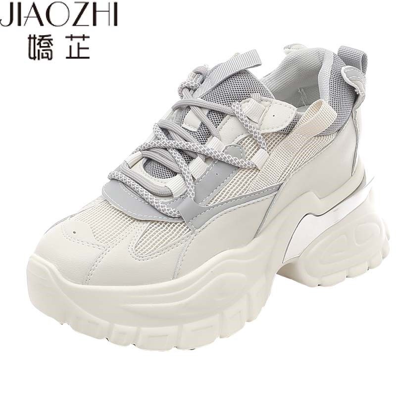 透气老爹鞋女夏季薄款10cm小个子内增高女鞋百搭休闲运动厚底包鞋