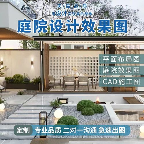 庭院设计效果图小花园布置院子露台顶楼农村别墅景观园林施工方案