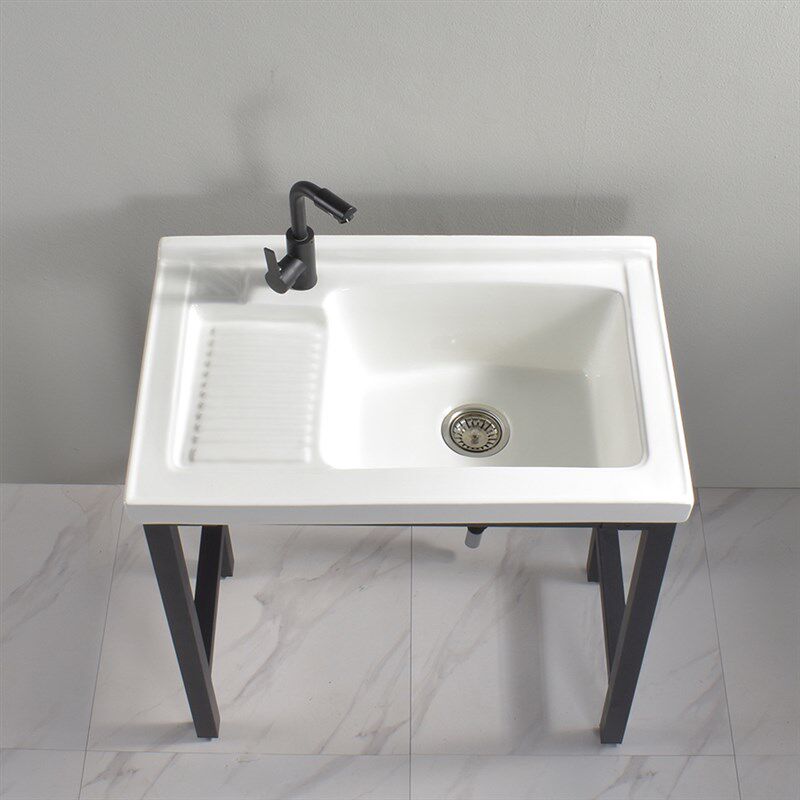康澳陶瓷洗衣盆一体带搓衣板单盆阳台台上加深家用大口径排水
