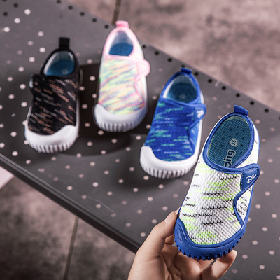 宝宝幼儿园室内鞋秋冬季加绒网面软底男女孩儿童透气一脚蹬学步鞋