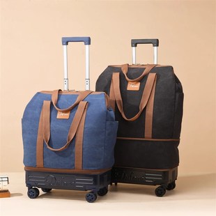 便携式旅行拉杆包外出带万向轮滑轮的行李包超大容量2025新款折叠