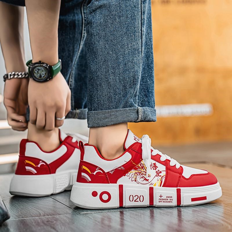 男童鞋子皮面防水休闲板鞋中小学生系鞋带街舞滑板鞋男孩子运动鞋