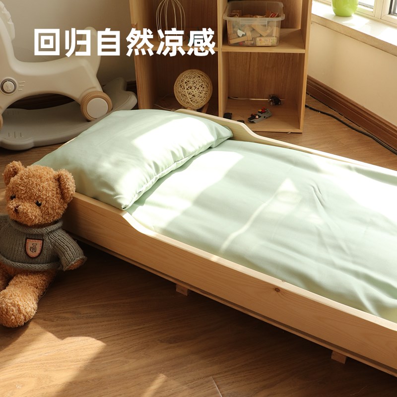 幼儿园垫套婴儿凉席a类拼接床婴儿凉席竹纤维床单定制褥套