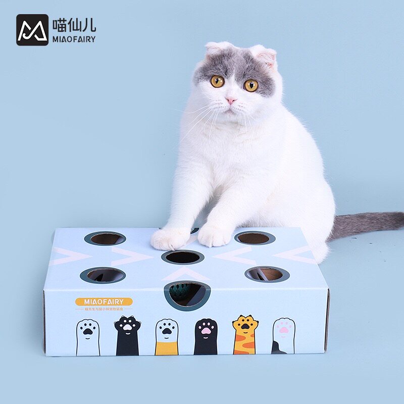 打地老鼠猫抓板弹簧不倒翁自x嗨瓦楞纸猫咪玩具耐磨猫爪板益智互