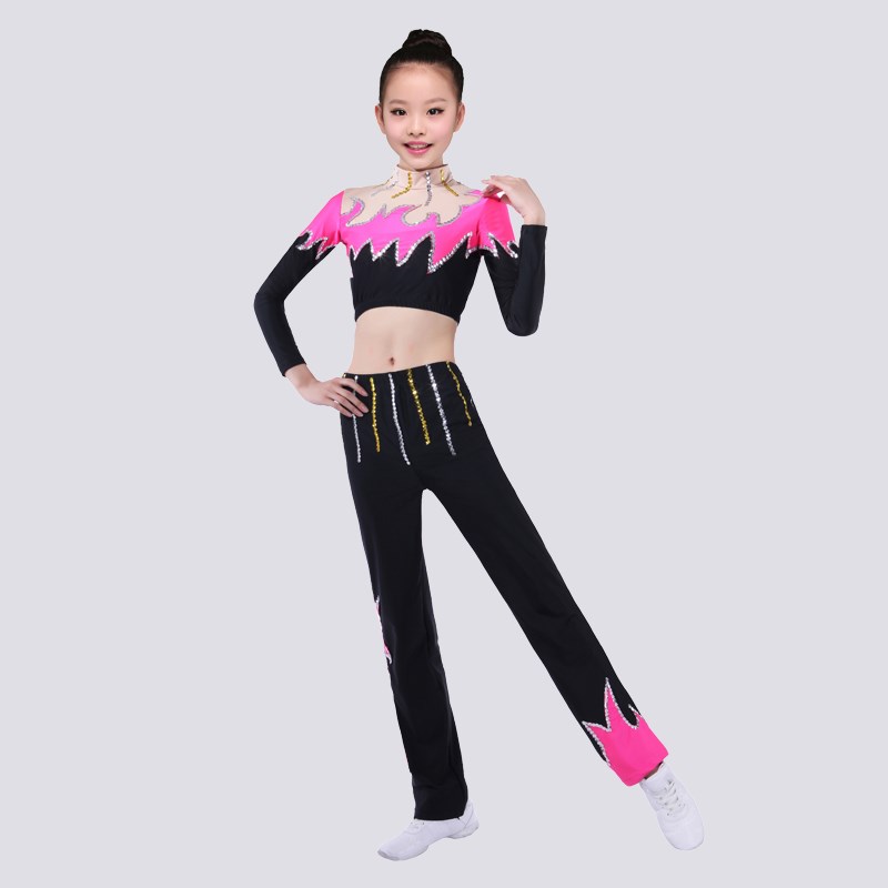 儿童健美操服学生拉拉队体操服啦啦操比赛服装儿童团体竞技体操服