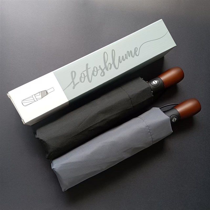 加固10骨防风全自动伞加大112cm晴雨伞商务风男士三折叠雨伞纯色