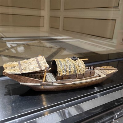 中式江南水乡乌篷船仿古迷你小木船办公室家居造景装饰品毕业礼物