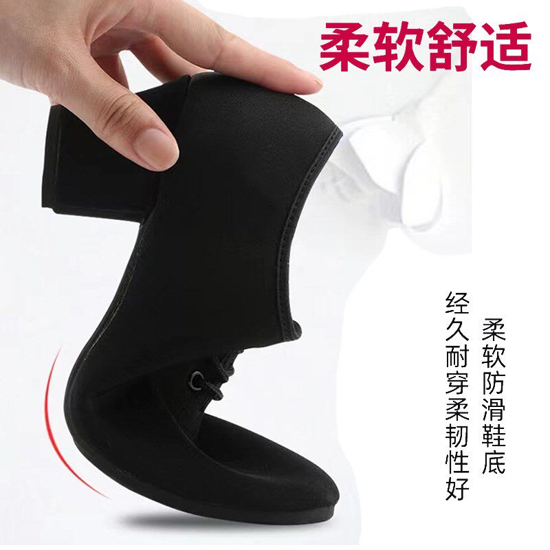 拉丁舞鞋女成人i2024新款弹力布舞蹈鞋外穿软底广场舞跳舞鞋形体