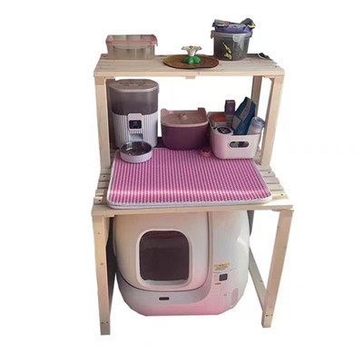 实木猫爬架猫窝花架猫砂盆置物架多层宠物用品收纳阳台猫咪阶梯架