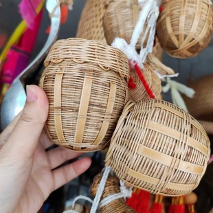 竹编蝈蝈笼子装蚱蜢蚂蚱蛐蛐蟋蟀昆虫有盖笼画眉鸟笼配件笼子虫具