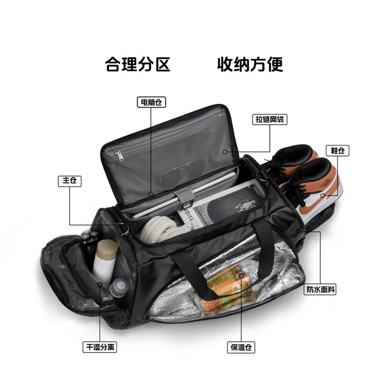 双肩包男士公务出差短途旅行电脑行李包可扩大容量户外背包