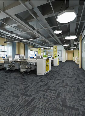 办公室地毯办公拼接方块满铺商用A公司写字楼b1级防火阻燃尼龙pvc