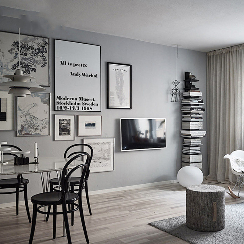 墙纸自粘灰色PVC防水防潮墙贴卧室墙面简约现代宿舍翻新装饰贴纸