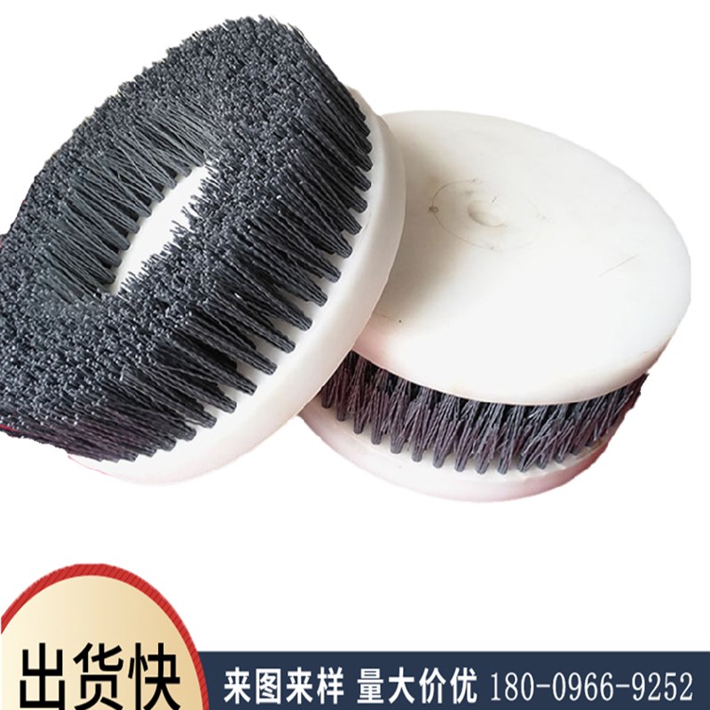 定制工业毛刷辊圆盘形尼龙丝钢丝塑料刷除尘抛光小型滚筒空心刷子