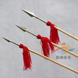 传统黄皮白蜡杆加不锈钢枪头游龙武术器械兵器武术太极枪少林枪带