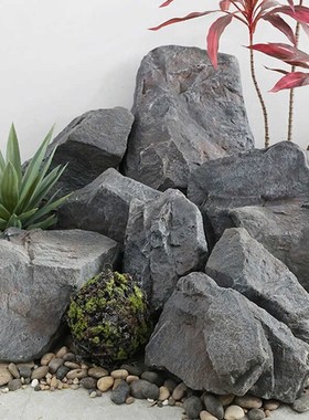 灰色黄色仿真石定制月球泡沫雕塑假山道具庭院假石造景橱窗摆件