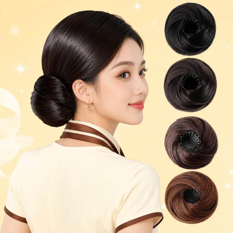 真发鸟巢丸子头假发女跨境欧美外贸收缩发圈蓬松头顶花苞发包款