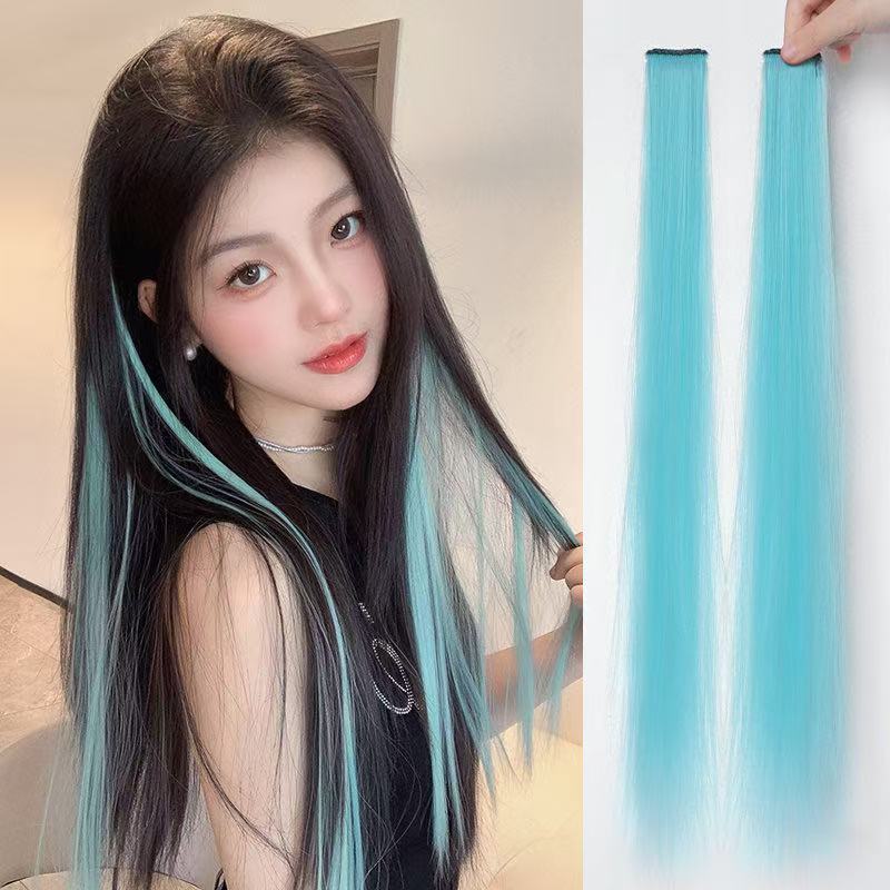 彩色假发片直发片挂耳染假发条夹子款挑染假发条显白堪比防晒霜