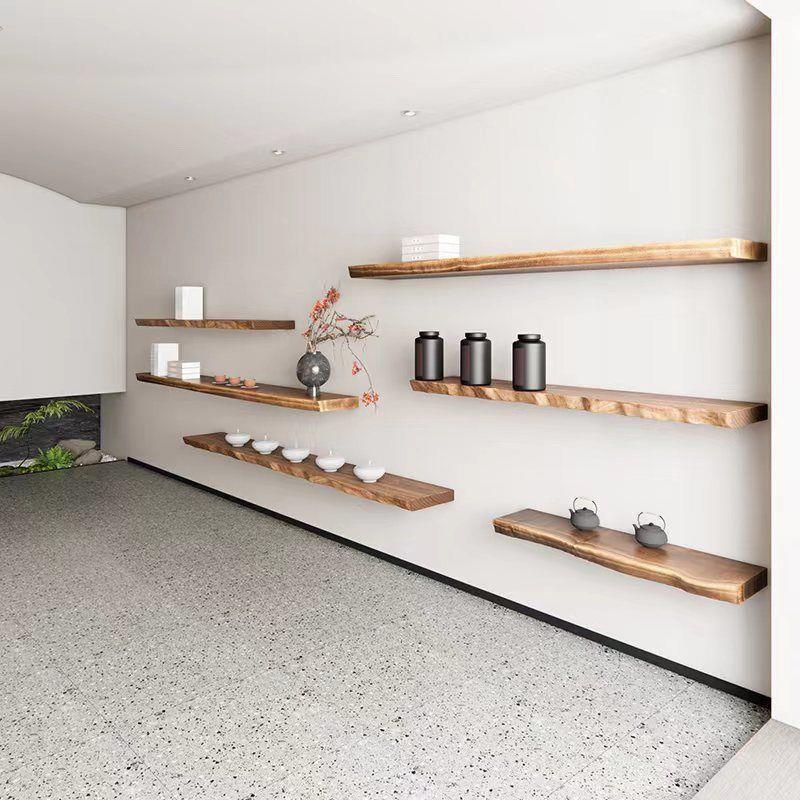 墙上置物架实木一字隔板挂墙隔板书架装饰板不规则展示架上墙层板