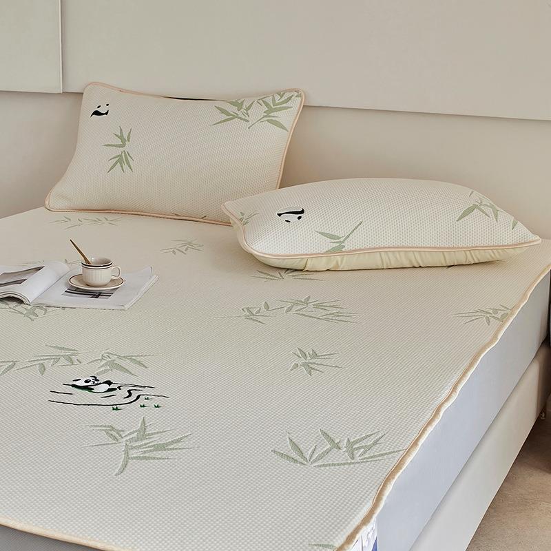 夏季A类冰丝凉席床笠款三件套可折叠凉感床单软席子可机洗空调席