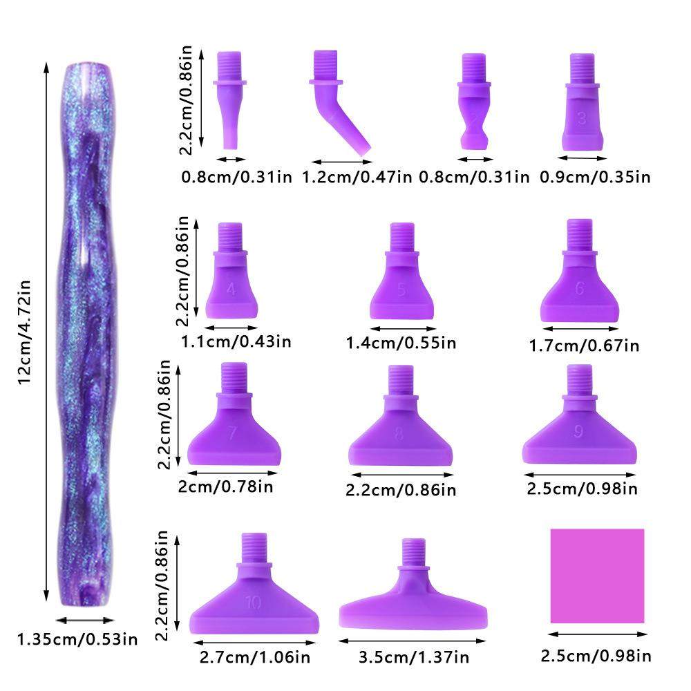 钻石画新款塑料螺纹点钻笔 笔头胶泥5D点钻头DIY钻石绣工具套装