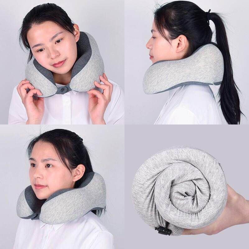 里海狼护脖子u型枕便携式记忆棉磁布旅行装备枕头男女汽车护颈