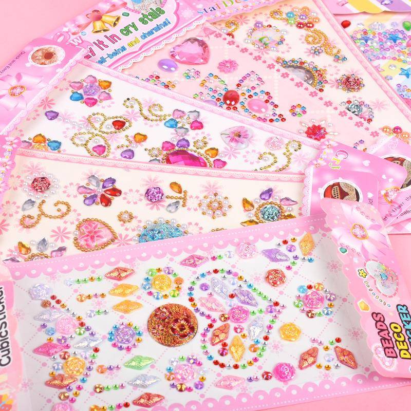 钻石贴纸宝石水晶贴儿童钻贴纸手工装饰女孩公主爱心自粘奖励贴纸