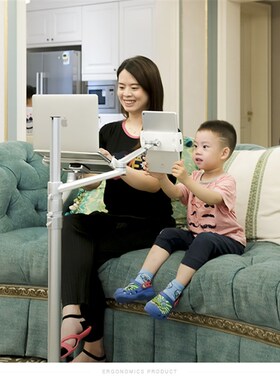 埃普9笔记本电脑支架站立办公桌带滚轮升降落地平板架