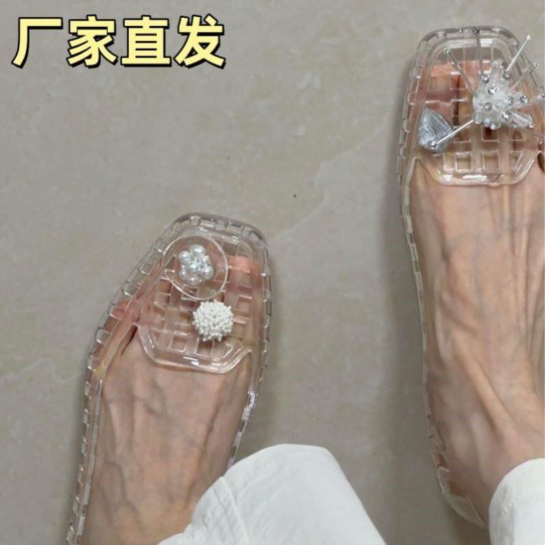 韩国果冻鞋女2026新款透明水晶鞋成人夏季凉鞋配饰浅口单鞋洞洞鞋