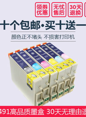 适用爱普生EPSON  R210 R230 R310 RX510 630 T0491墨盒10个包邮