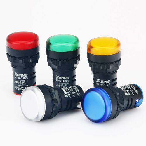 LED电源指示灯220V通用信号灯AD16-22D/S配电箱22mm红12V24v380V