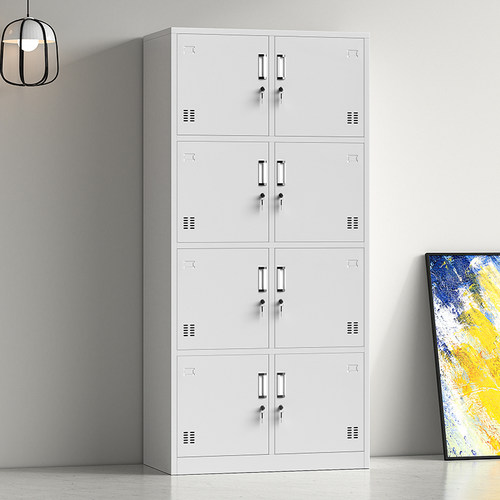 钢制铁皮八门更衣柜子员工储物柜带锁6门浴室换衣柜8门宿舍存包柜