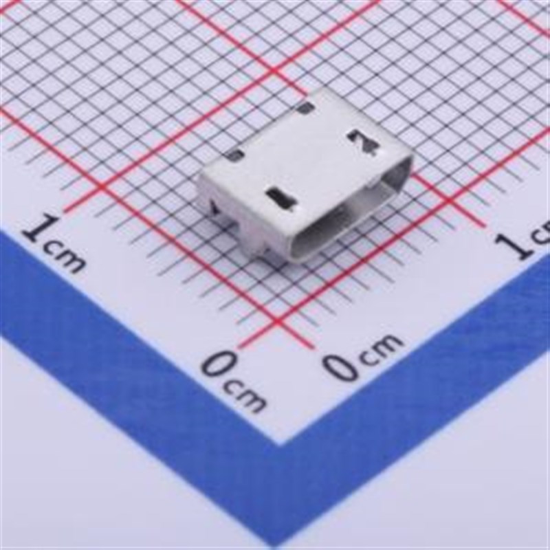 920-A62A2021S10101 USB连接器 Micro-B 母座 卧贴 无边有柱加焊