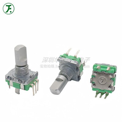 FAVOR UNION EC11 编码器 20位20脉冲 360度5脚带按开关 柄长15mm