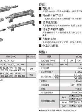 正品 台湾金器Mindman迷你气缸 MCMA-11-40-25A 带缓冲 附磁 免油