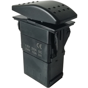 六脚三档自复位开关双边自动回弹船形翘板游艇改装通用正反转新品