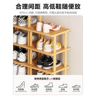 鞋 式 架家用门口窄多层简小易鞋 分隔层木架柜子组合阶梯楼PRR梯鞋