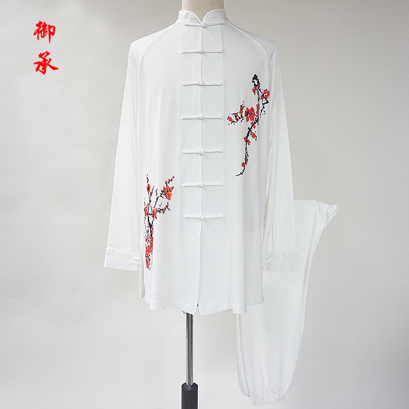 御承牛奶丝太极服中国风武术服练功表演服晨练灯笼裤夏季男女团体