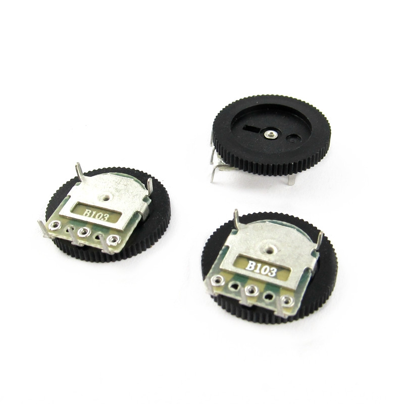 【MT】齿轮电位器 B103 10K 单联 拨盘电位器 3脚 16*2MM 10个