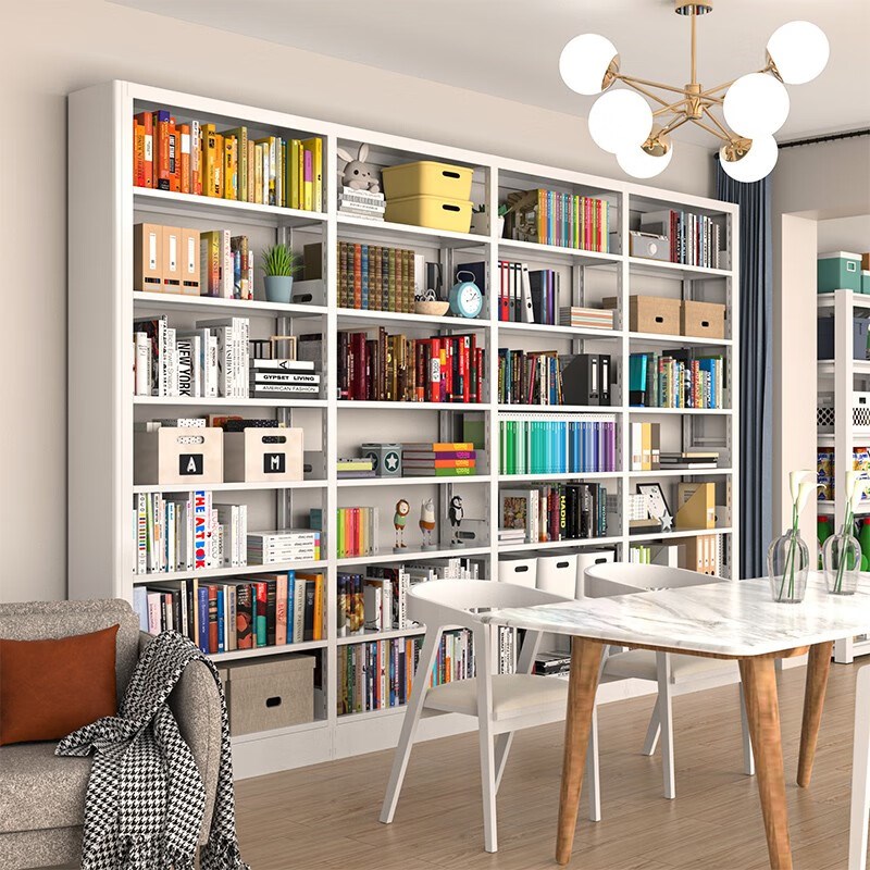 书架置物架落地家用书柜铁儿童绘本架漫画书钢制图书馆组合储物架