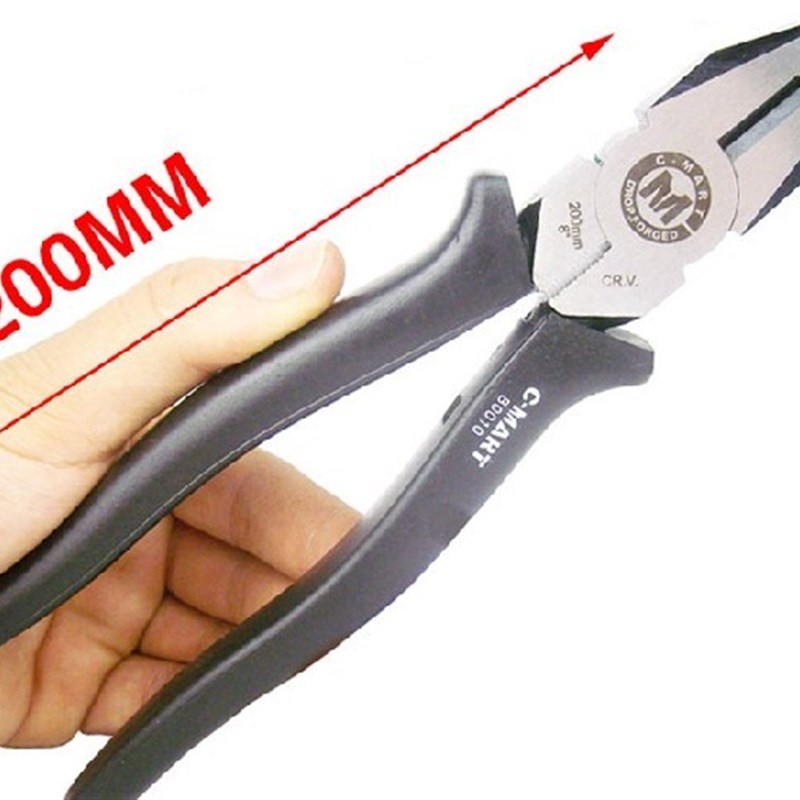 B0010日本式钢丝钳西玛工具CMART老虎钳子电工钳特硬拉丝钳工业级