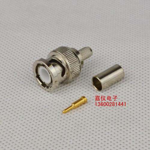 全铜BNC接头BNC-JC-3 射频接头 BNC公头接50-3（5MM）同轴线缆