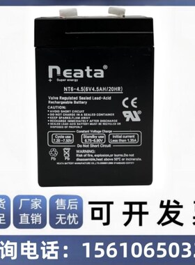 NEata能特蓄电池6V4.5AH 电梯应急 扩音器喇叭电源 精密仪器照明