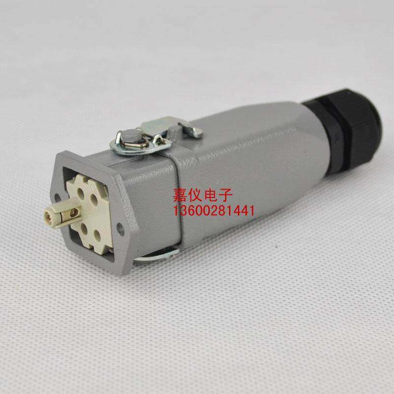 欧克斯重载连接器HDC-MF-004/01-02 公母插头插座 4+带双扣 10A