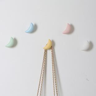 新款极简月亮大衣柜外侧面挂钩高级感创意柜子旁强力无痕粘贴粘钩