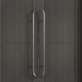 现代简洁玫瑰黑钛金弯管对装 推拉框实木门把手